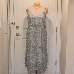 EUC Park & Fifth 3X Jericho Pale Green Floral Tie Back Midaxi Dress